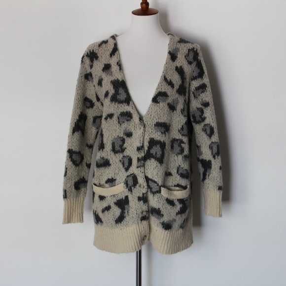 fuzzy cheetah cardigan